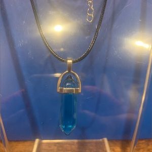 Clear Blue Crystal Necklace